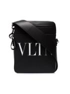 Valentino Black Garavani Vltn Leather Messenger Bag