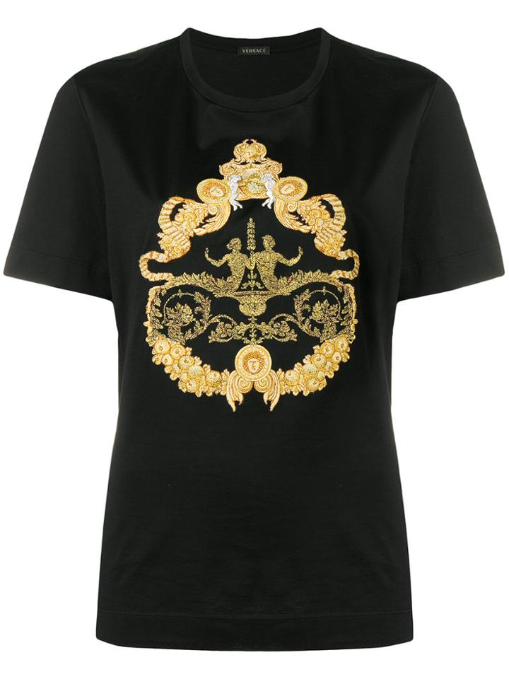 Versace Barocco Istante Print T-shirt - Black