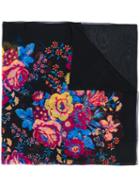 Diane Von Furstenberg - Floral Print Semi-sheer Scarf - Women - Silk - One Size, Black, Silk