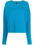 Unravel Project Ribbed Crew Neck Jumper - Blue