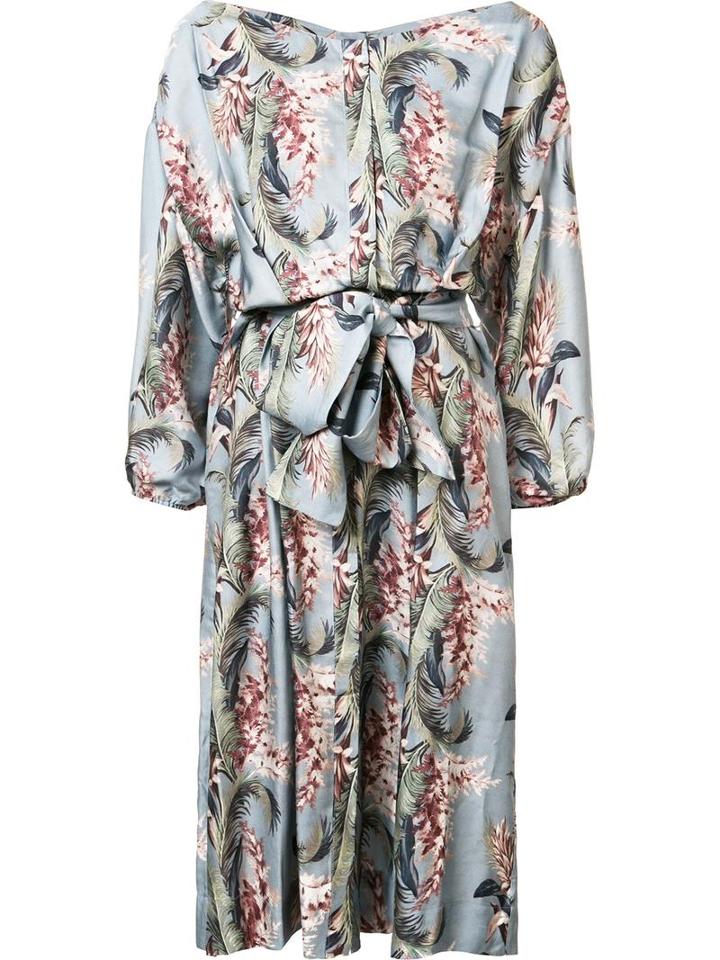 Zimmermann Floral Print Flared Dress, Women's, Size: 3, Blue, Viscose/silk