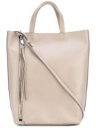 Elena Ghisellini - Side Zip Tote Bag - Women - Leather - One Size, Nude/neutrals, Leather
