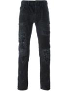 Diesel Black Gold Distressed Slim Jeans, Men's, Size: 32, Cotton/calf Leather