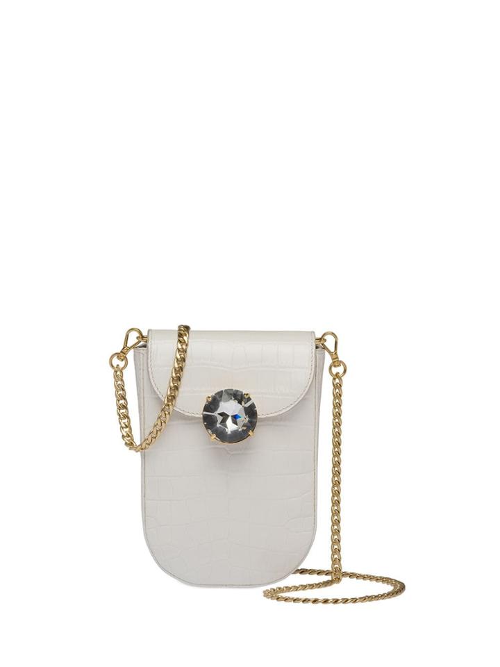 Miu Miu Crystal Embellished Mini Bag - White