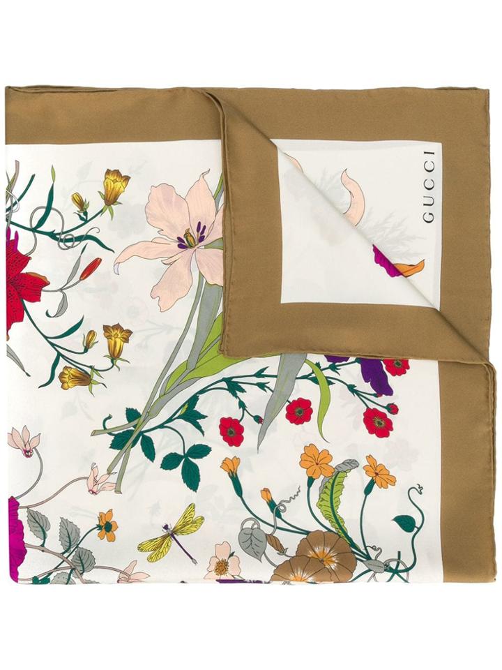 Gucci Floral Scarf - Nude & Neutrals