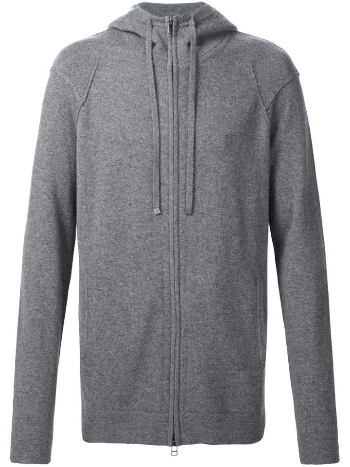 Helmut Lang Long Line Hoodie, Men's, Size: Large, Grey, Cashmere