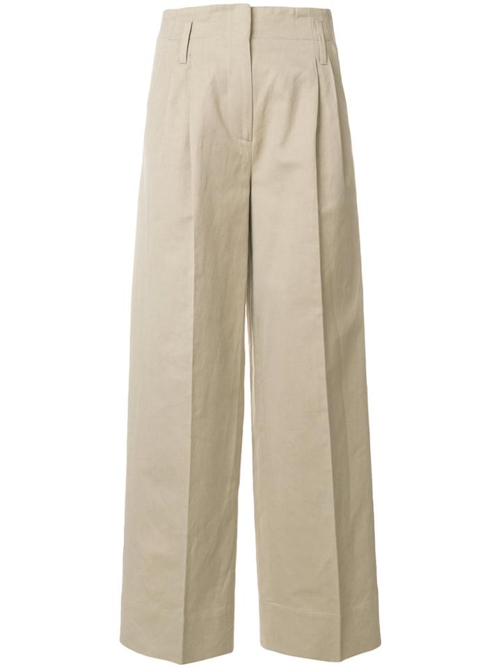 Alberto Biani Flared Tailored Trousers - Nude & Neutrals