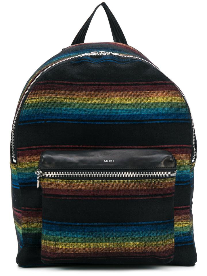 Amiri Zipped Striped Backpack - Multicolour