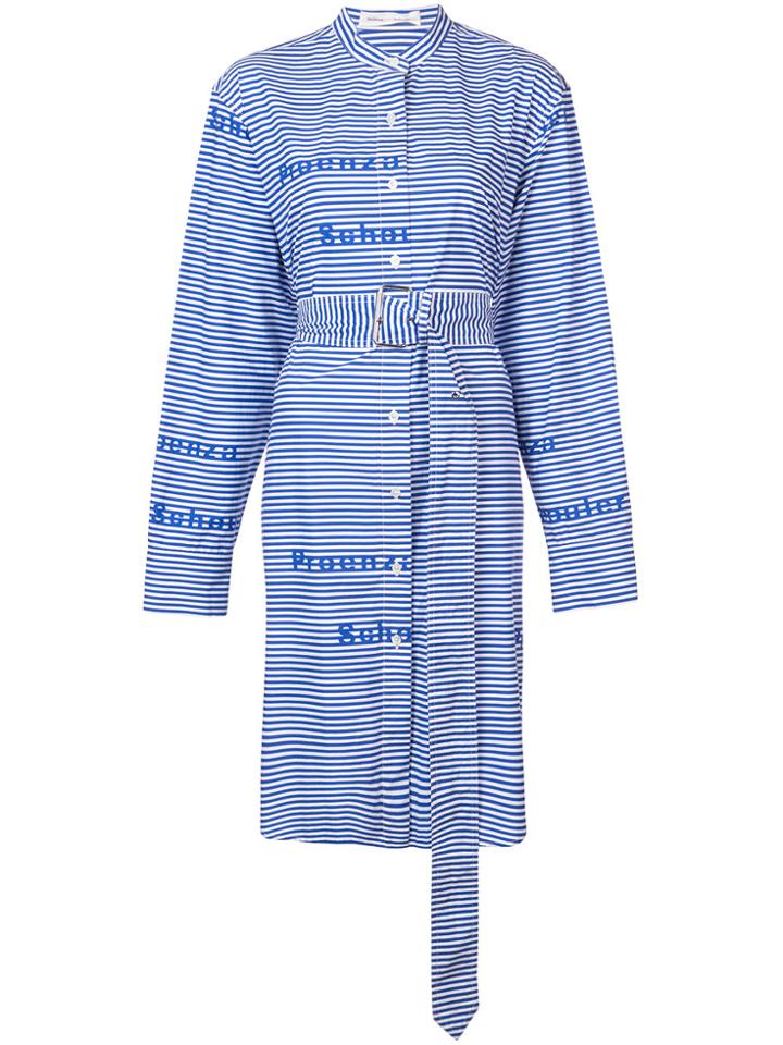 Proenza Schouler Pswl Graphic Button Down Dress - Blue
