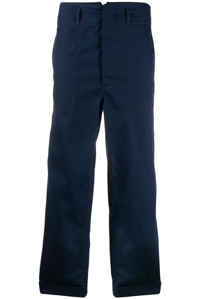 Marni Wide Leg Cargo Trousers - Blue