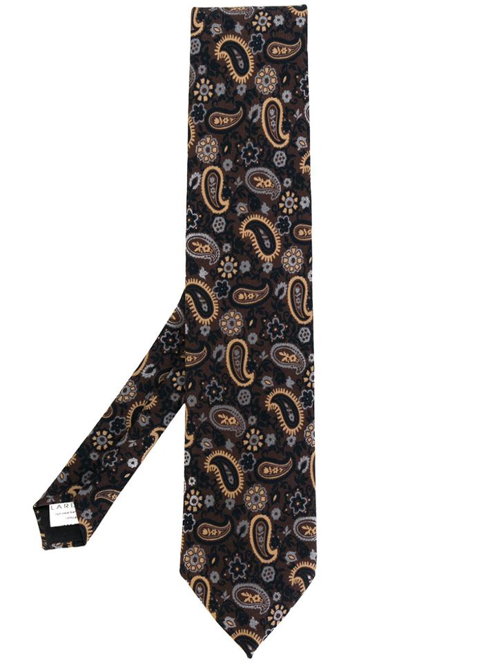 Lardini Paisley Print Tie - Brown