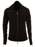 Masnada Wide Lapel Zipped Jacket, Men's, Size: 46, Black, Polyamide/viscose/wool