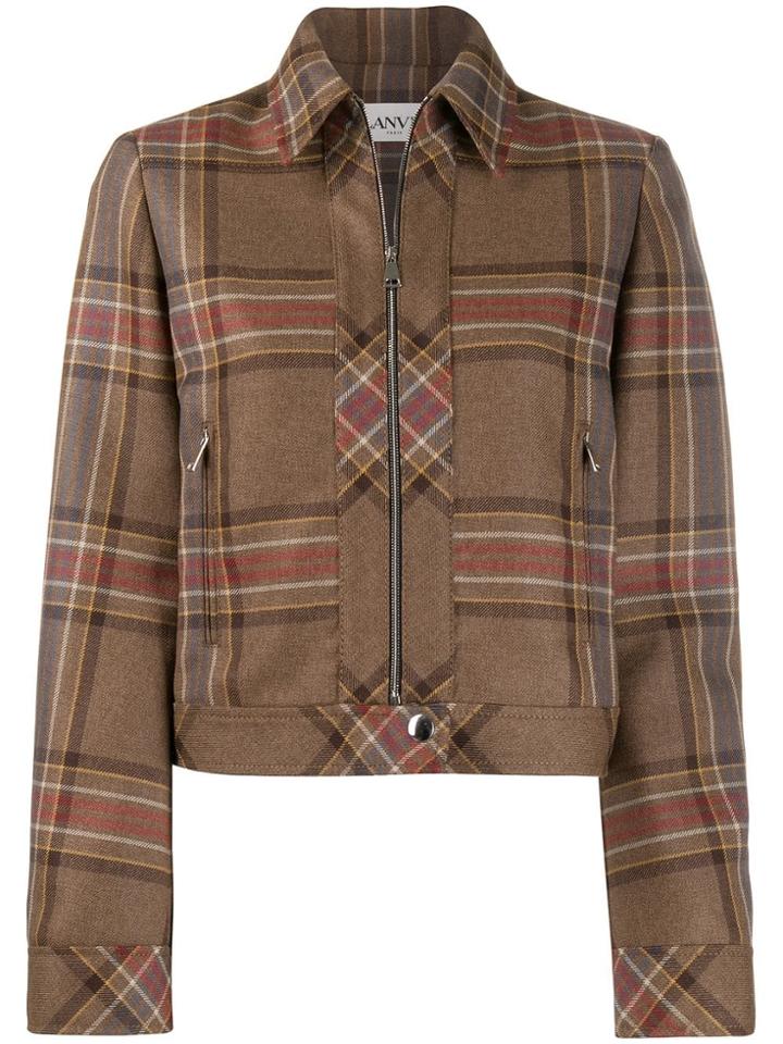 Lanvin Fitted Tartan Jacket - Brown
