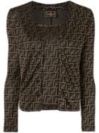 Fendi Pre-owned Ff Logo Cardigan And Cami Set - Brown