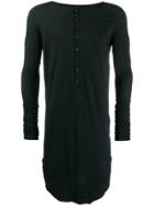 Army Of Me Longline Henley Tunic Top - Black