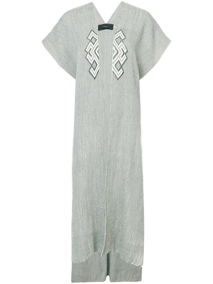 Voz Open Front Long Cardigan - White