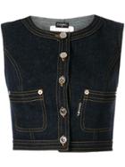 Chanel Pre-owned Cropped Denim Gilet - Blue