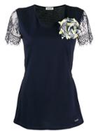 Liu Jo Lace Sleeve T-shirt - Blue