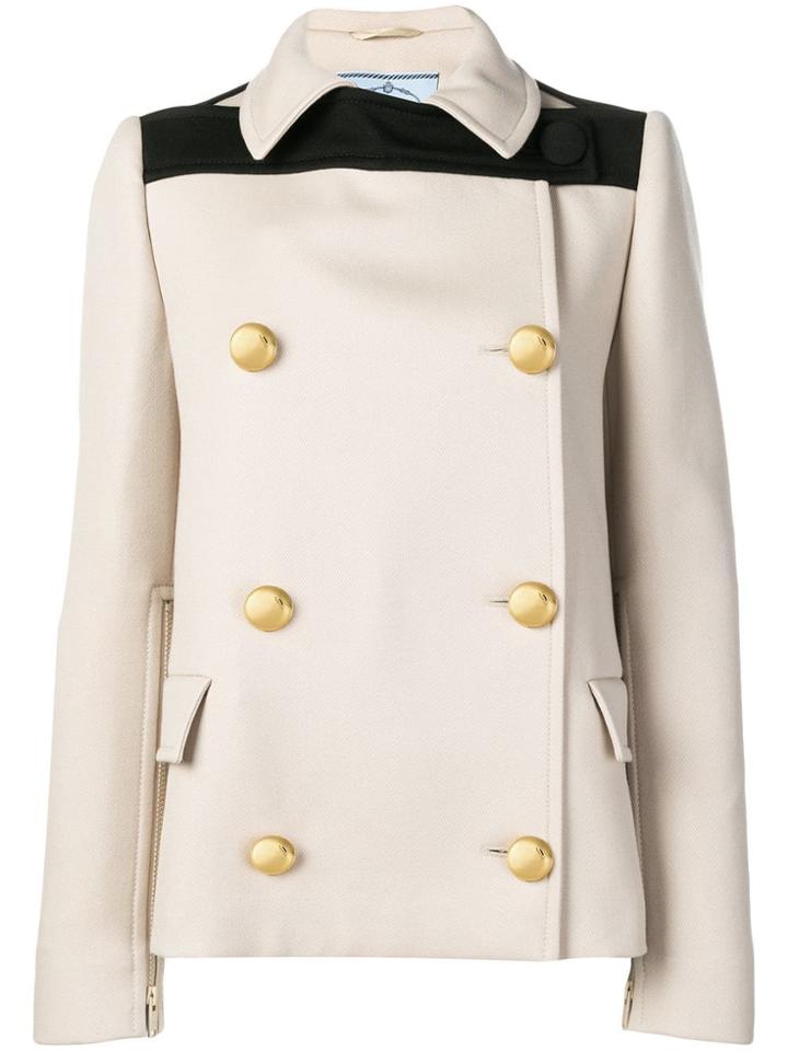 Prada Double Breasted Jacket - Neutrals