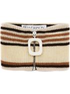 Jw Anderson Zipped Striped Neckband - Neutrals