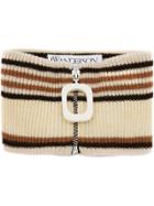 Jw Anderson Zipped Striped Neckband - Neutrals