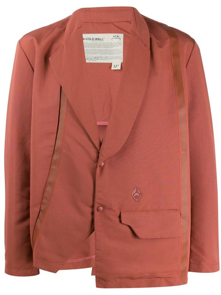 A-cold-wall* Asymmetric Satin Blazer - Orange