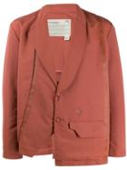 A-cold-wall* Asymmetric Satin Blazer - Orange