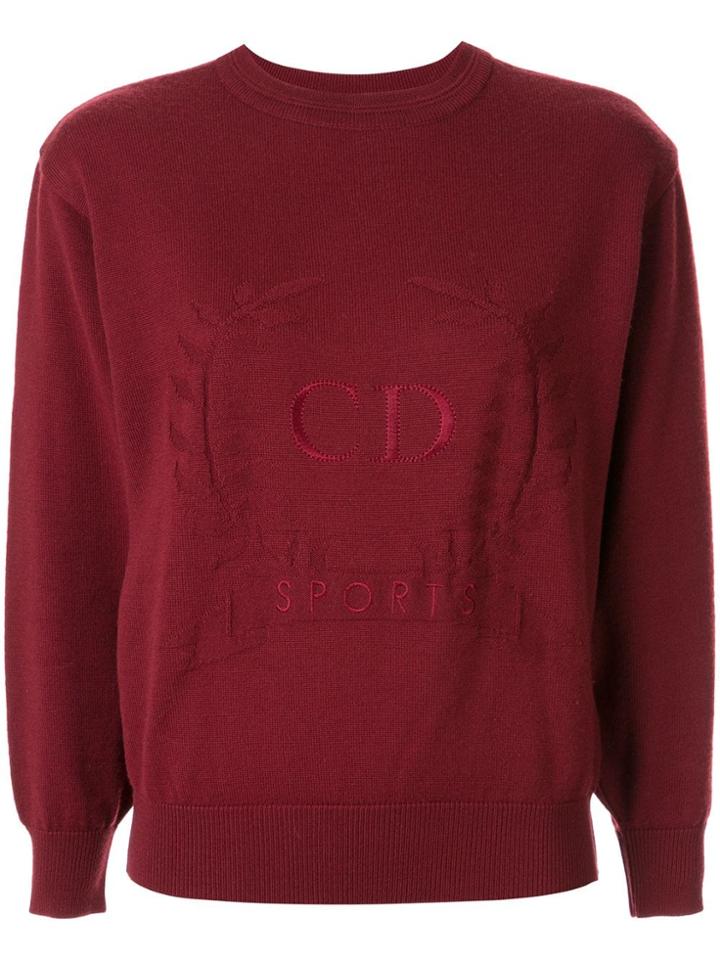 Christian Dior Pre-owned Logo Embroidery Slim-fit Jumper - Red