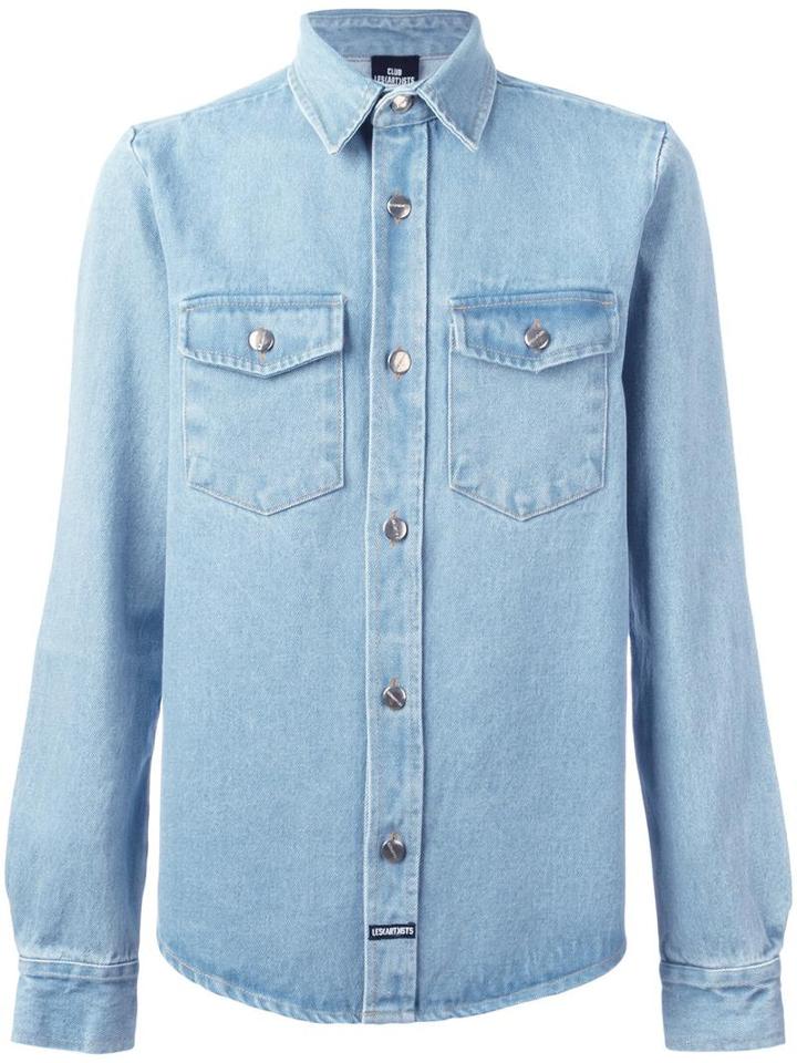 Les (art)ists 'love' Denim Shirt, Men's, Size: Xs, Blue, Cotton