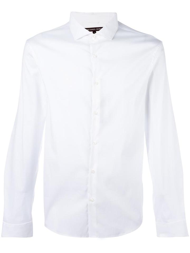Michael Kors Classic Button Down Shirt, Men's, Size: Large, White, Cotton/nylon/spandex/elastane