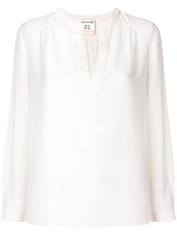 Semicouture V-neck Blouse - White
