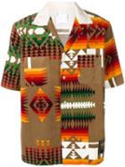 Sacai Tribal Print Corduroy Shirt - Brown