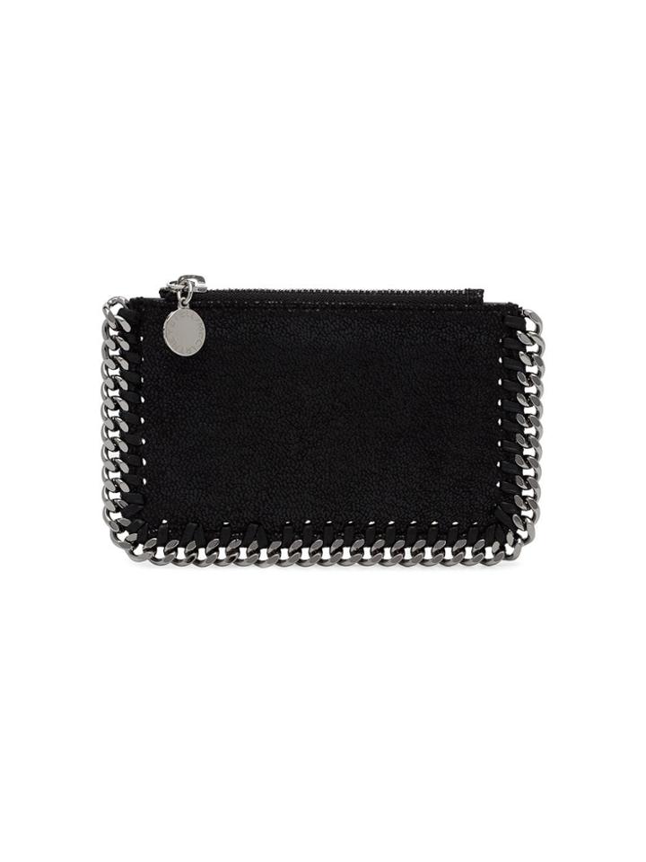 Stella Mccartney Chain Detail Zipped Cardholder - Black