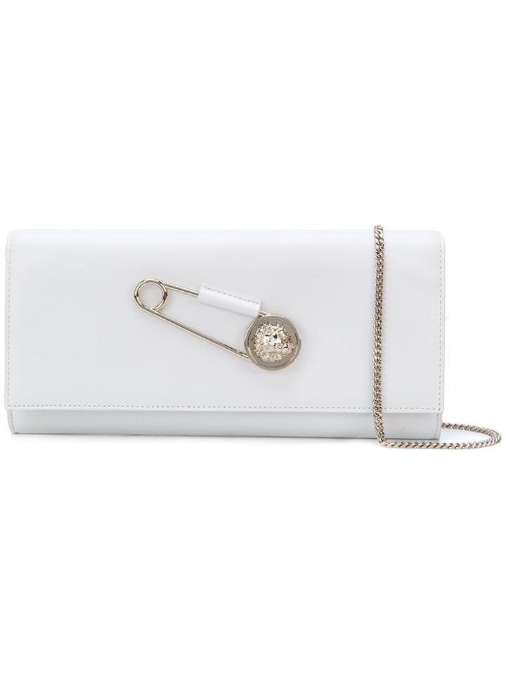 Versus Safety Pin Logo Shoulder Bag - White