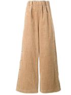 A.w.a.k.e Ribbed Palazzo Pants, Women's, Size: Small, Nude/neutrals, Cotton