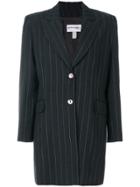 Pierre Cardin Vintage Pinstripe Elongated Blazer - Grey