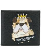 Dolce & Gabbana Printed Dog Bi-fold Wallet - Black