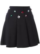 Vivetta Stone Embellished Pleated Skirt, Women's, Size: 40, Black, Viscose/polyamide/spandex/elastane/polyester
