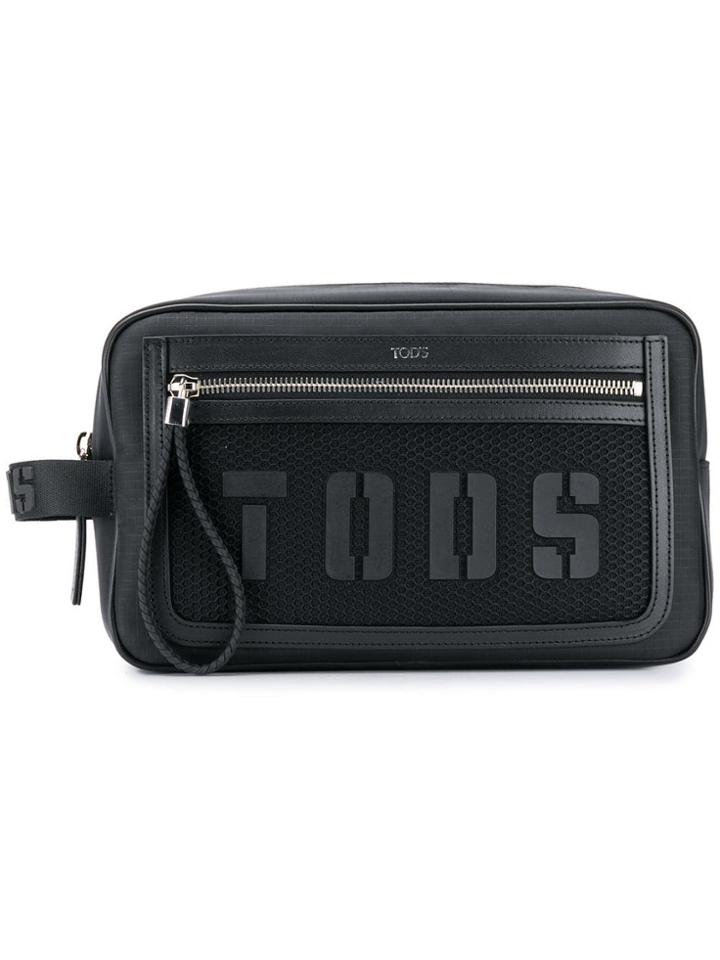 Tod's Logo Wash Bag - Black