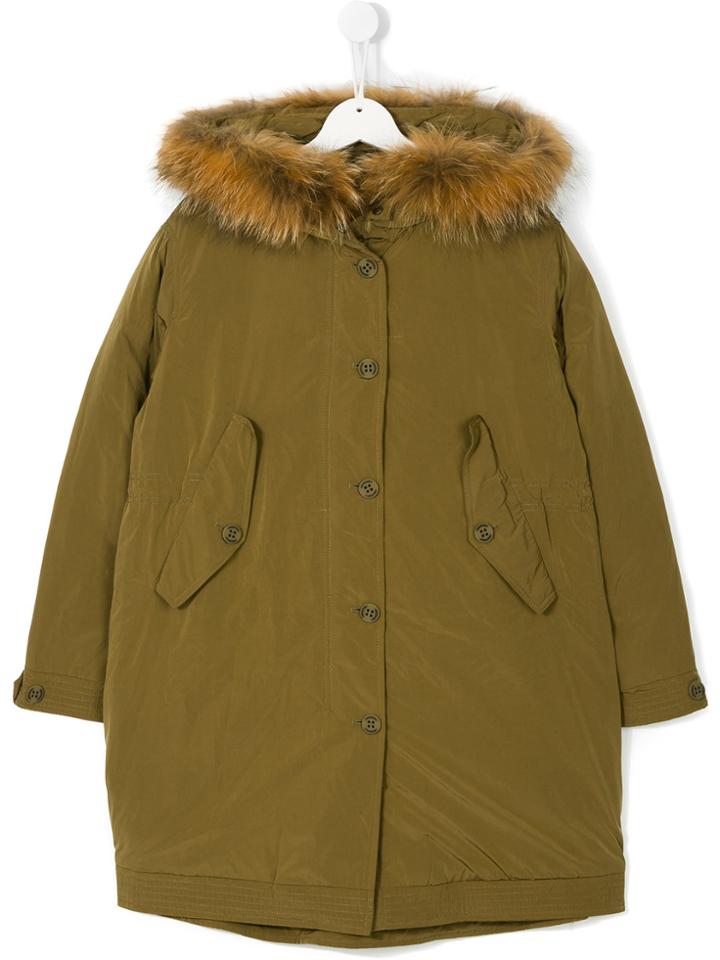Freedomday Junior Teen Faux-fur Collared Parka - Green