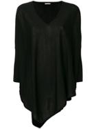 Hemisphere Asymmetric V-neck Jumper - Black