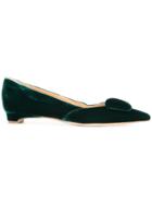 Rupert Sanderson Pointed Toe Ballerinas - Green