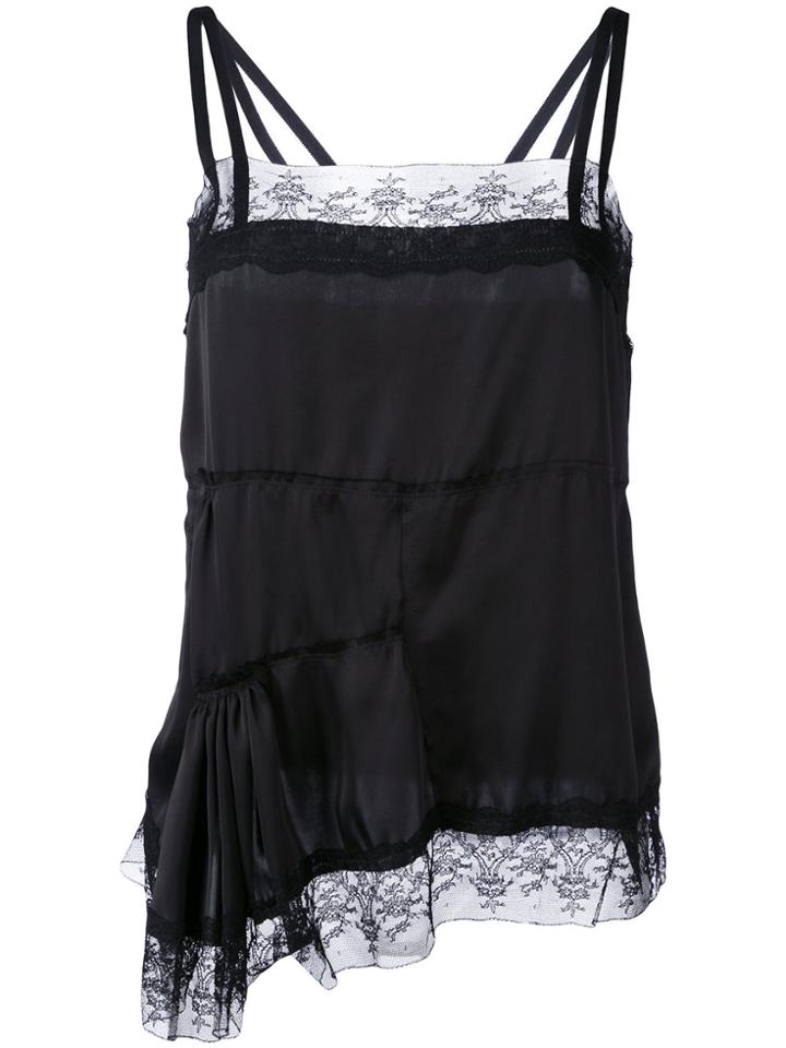A.f.vandevorst Asymmetric Lace Trim Blouse - Black