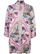 Antonio Marras Floral Open Front Cardigan, Women's, Size: Medium, Pink/purple, Virgin Wool