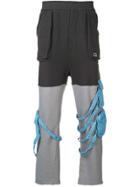 C2h4 Patchwork Track Trousers - Grey