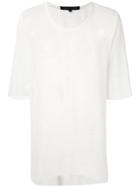 Cedric Jacquemyn Three-quarters Sleeve Mesh T-shirt - White