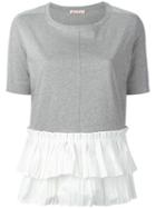 Marni Pleated T-shirt, Women's, Size: 44, Grey, Cotton