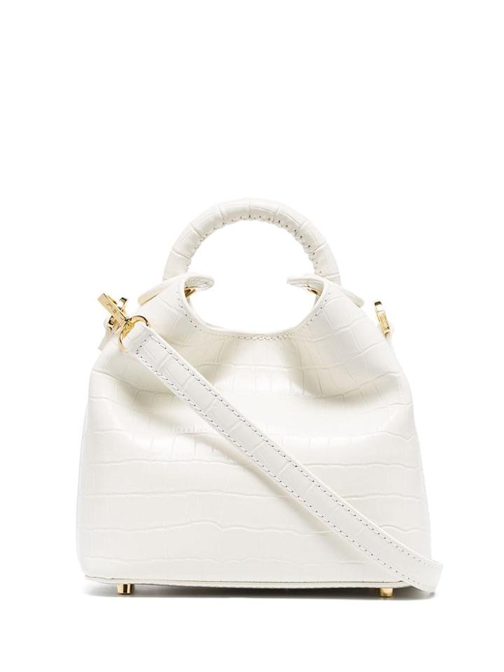 Elleme White Croc Effect Mini Shoulder Bag