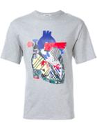 Msgm Heart Print T-shirt, Men's, Size: S, Grey, Cotton