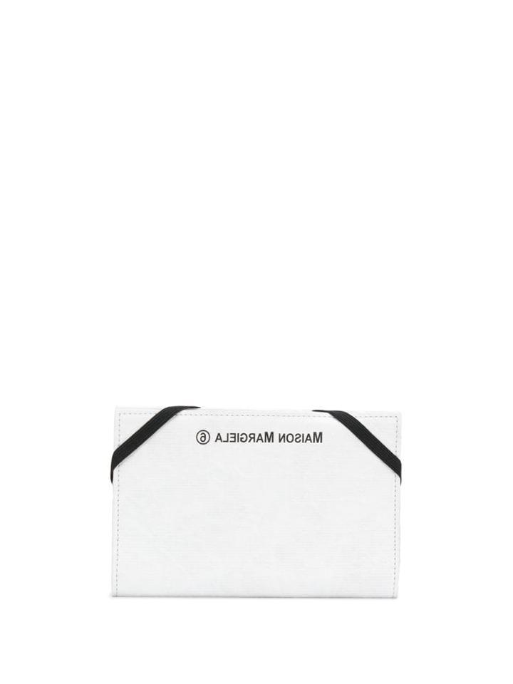 Mm6 Maison Margiela Backwards Logo Print Wallet - White